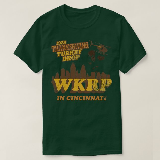 WKRP i Cincinnati 1978 Thanksgiving Turkiet T Shirt (Design framsida)
