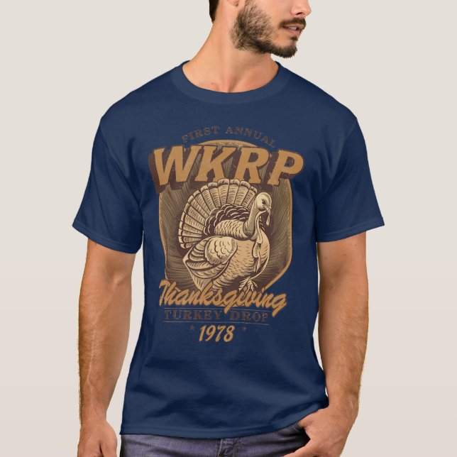 WKRPurkey Drop 1978 present retro T Shirt (Framsida)