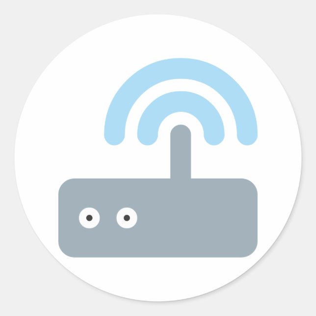 WLAN Router Runt Klistermärke (Framsida)