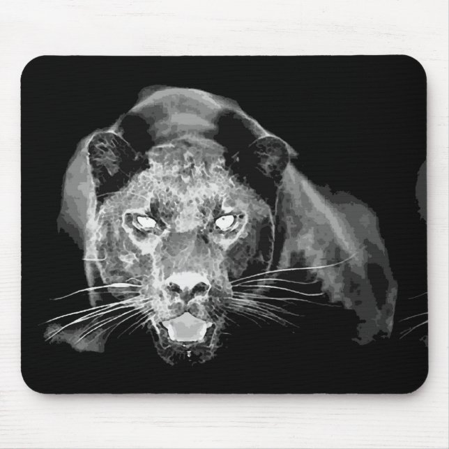 Wld Black Jaguar Cat Ögon Mousepads Musmatta (Framsidan)