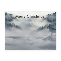 Wlof tittar ut god jul-kortet.