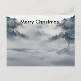 Wlof tittar ut god jul-kortet. helg vykort
