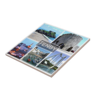 WLS007 TENBY, Wales, Europe Kakelplatta