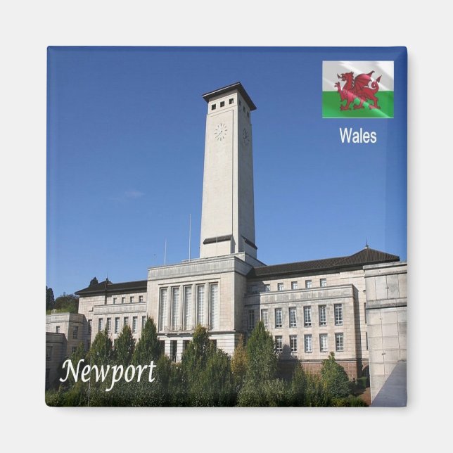 WLS013 NEWPORT, Wales, Europa, Fridge Magnet (Framsidan)