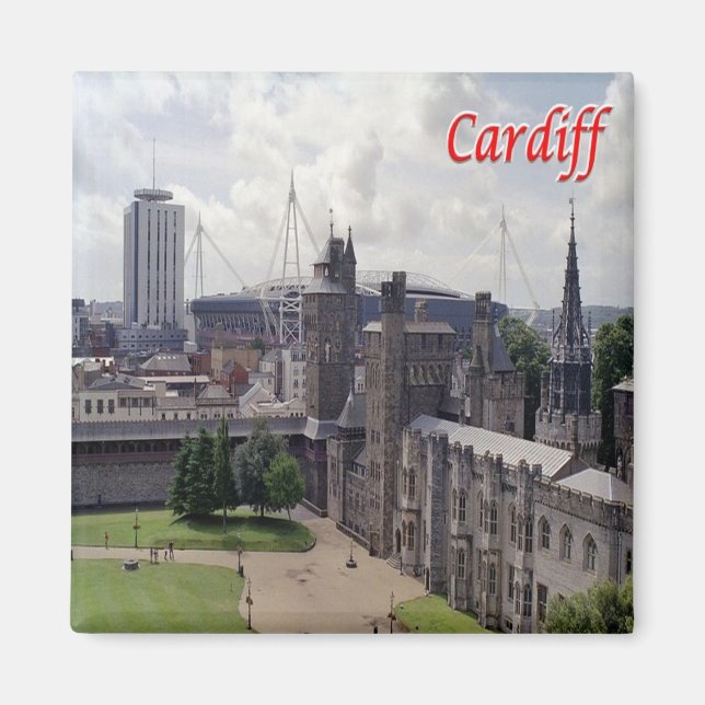 WLS016 CARDIFF, Wales, Europe, Fridge Magnet (Framsidan)