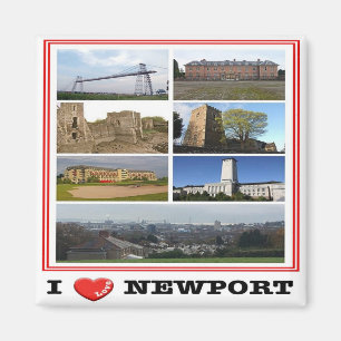 WLS020 NEWPORT ’I KÄRLEK’, Wales, Europa, Fridge Magnet