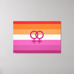 WLW Lesbisk Pride Flagga (Solnedgång) Canvastryck