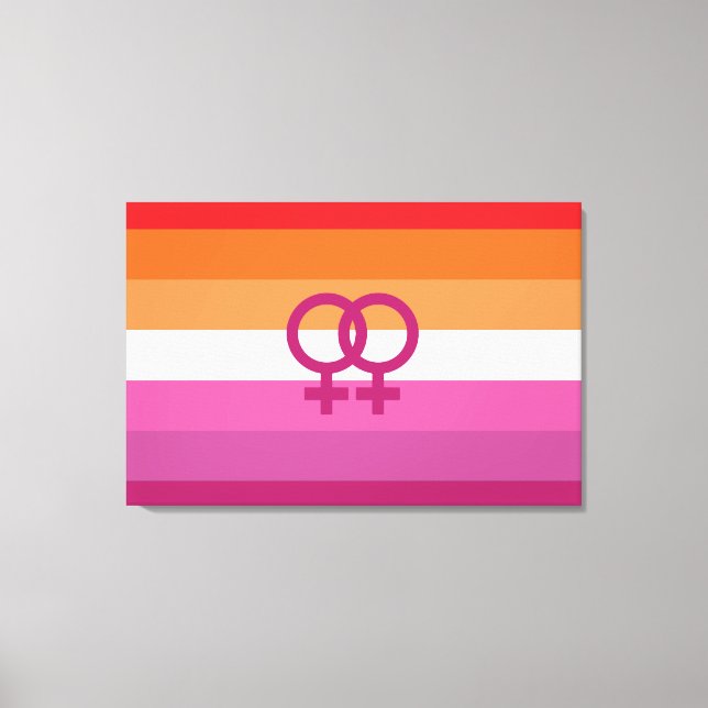 WLW Lesbisk Pride Flagga (Solnedgång) Canvastryck (Framsida)