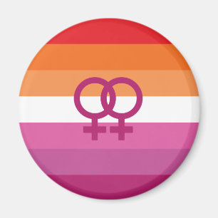 WLW Lesbisk Pride Flagga (Solnedgång) Magnet
