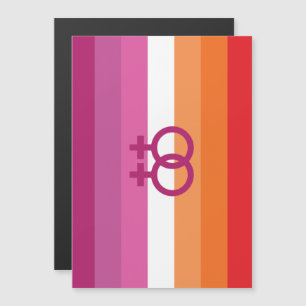WLW Lesbisk Pride Flagga (Solnedgång) Magnetisk Inbjudningskort