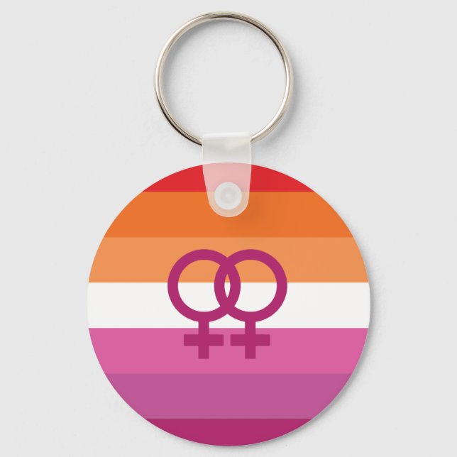 WLW Lesbisk Pride Flagga (Solnedgång) Nyckelring (Framsida)
