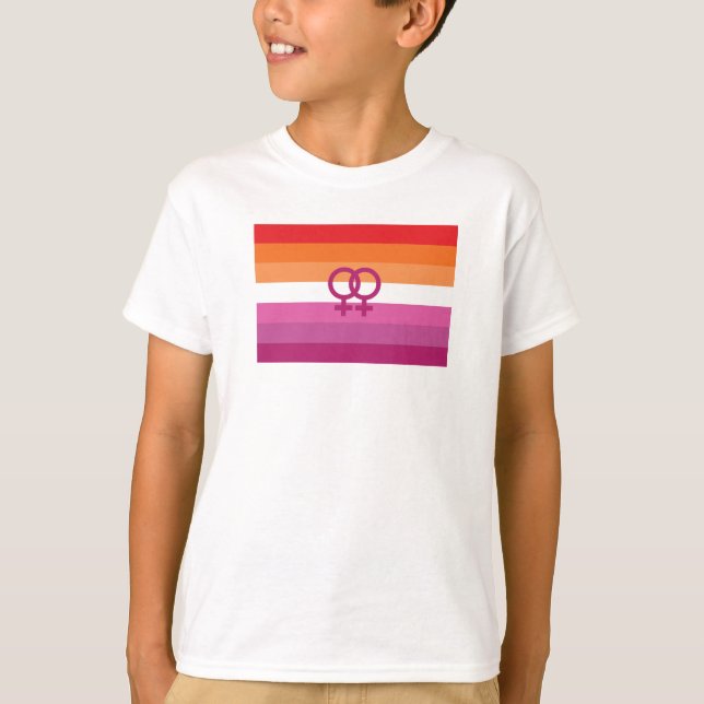 WLW Lesbisk Pride Flagga (Solnedgång) T Shirt (Framsida)