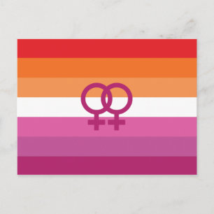 WLW Lesbisk Pride Flagga (Solnedgång) Vykort