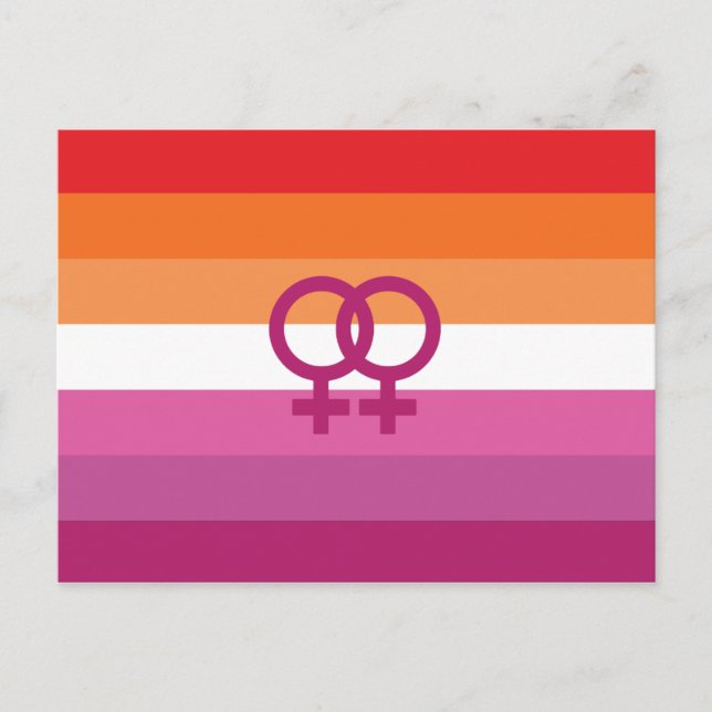 WLW Lesbisk Pride Flagga (Solnedgång) Vykort (Framsida)