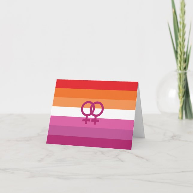 WLW Lesbisk Prideflagga Helgkort (Framsida)