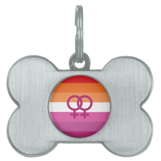 WLW Lesbisk Prideflagga ID-bricka Husdjur (Framsidan)