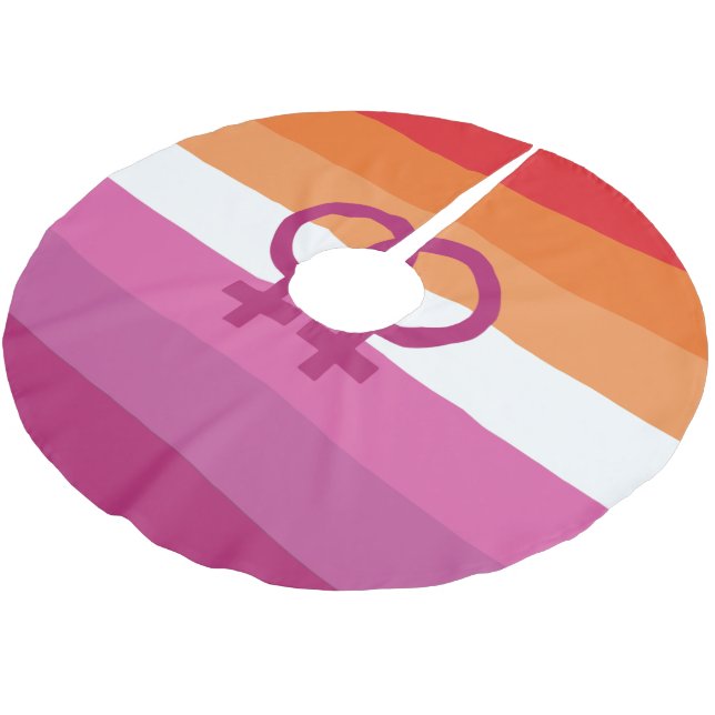 WLW Lesbisk Prideflagga Julgransmatta Borstad Polyester (Vinklad)