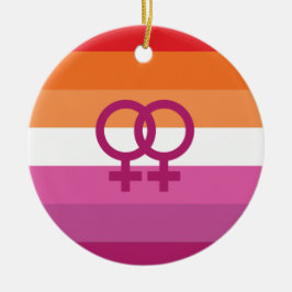 WLW Lesbisk Prideflagga Julgransprydnad Keramik