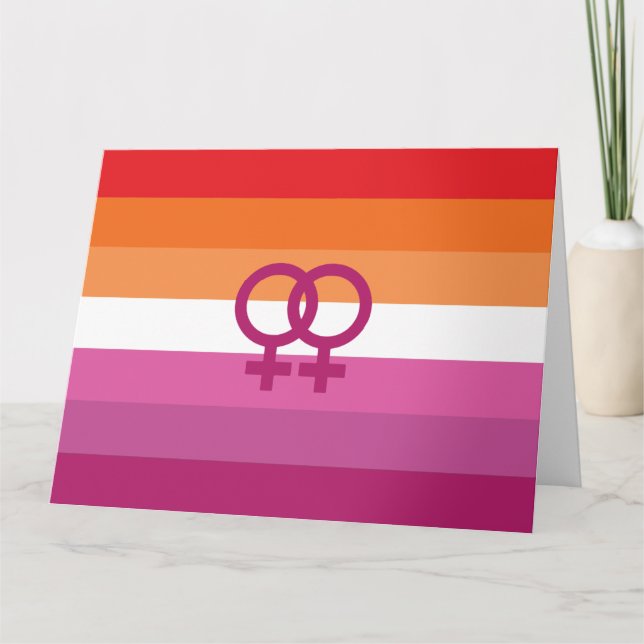 WLW Lesbisk Prideflagga Kort (Framsida)