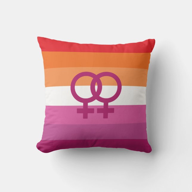 WLW Lesbisk Prideflagga Kudde (Framsida)