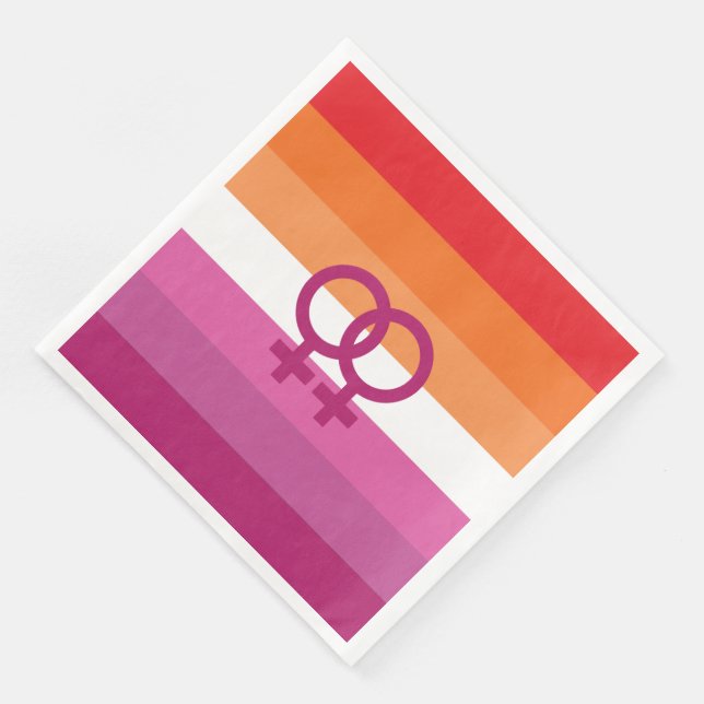 WLW Lesbisk Prideflagga Pappersservett (Hörn)