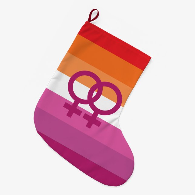 WLW Lesbisk Prideflagga Stor Julstrumpa (Framsidan (Hängande))