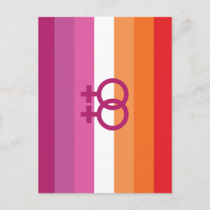 WLW Lesbisk Prideflagga Vykort