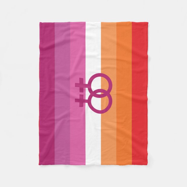 WLW Lesbisk stolthetsflagga Fleecefilt (Framsidan)
