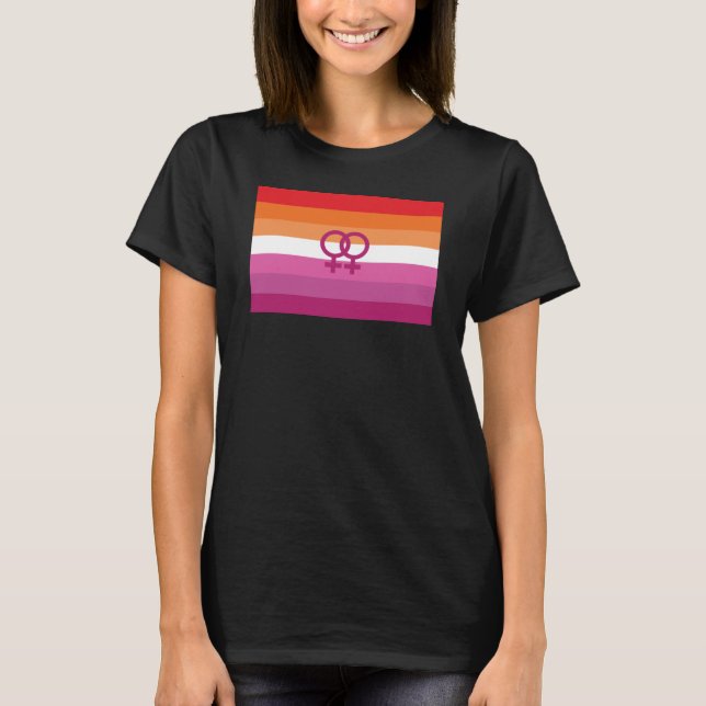 WLW-Pride, Flagga (solnedgång) T Shirt (Framsida)