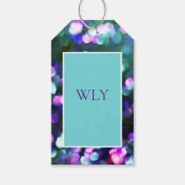 "WLY" Aqua Confetti Gift-Märkre Presentetikett