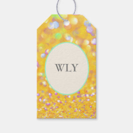 WLY Gul Konfettipresentetikett Presentetikett