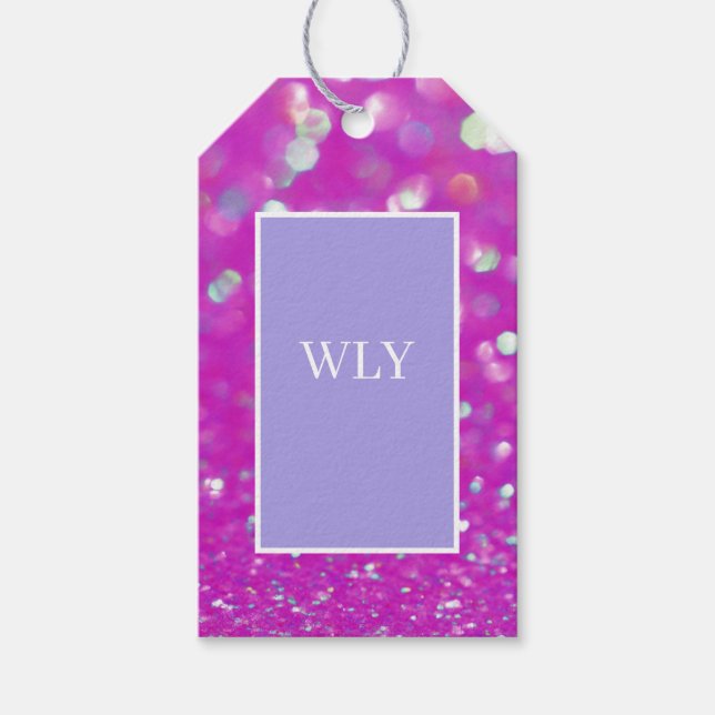 WLY Rosa Konfettigaveetikett Presentetikett (Framsidan)