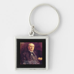 Wm James "Curing Stressa" Wisdom Quote Gifts Fyrkantig Silverfärgad Nyckelring
