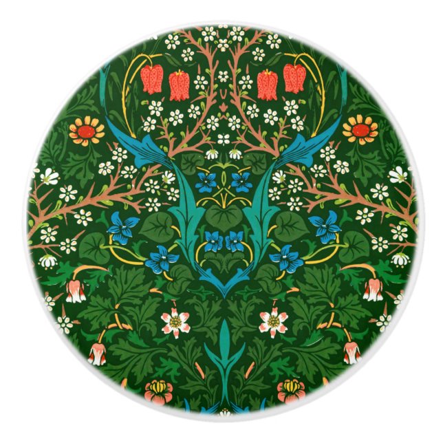 WM Morris Blackthorn Art nouveau Mönster Knopp (Framsidan)