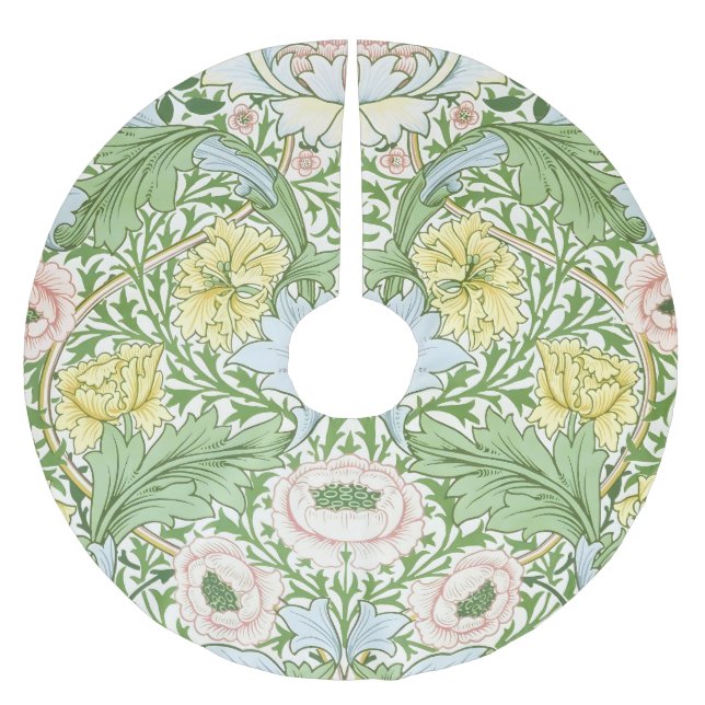 Wm Morris Myrtle Floral Art Nouveau Ljus Julgransmatta Borstad Polyester (Framsidan)