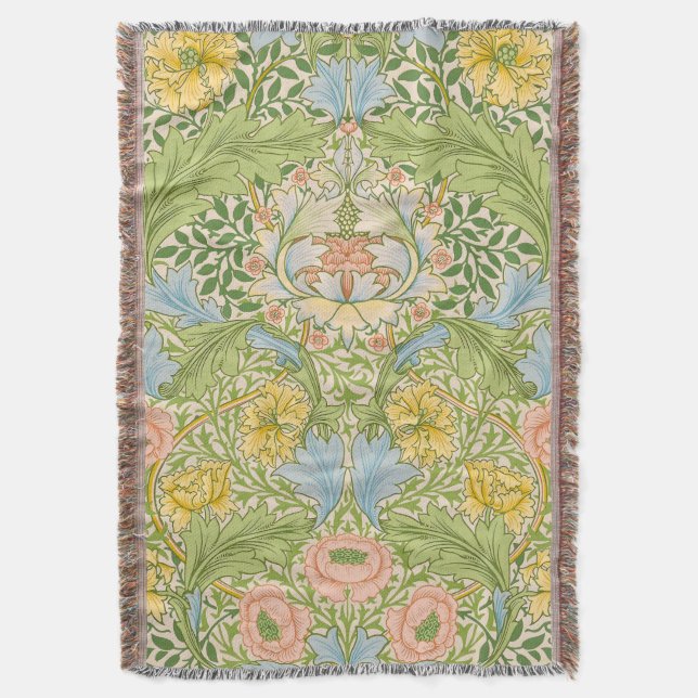 Wm Morris Myrtle Floral Art Nouveau Pastell Filt (Framsidan Vertikal)