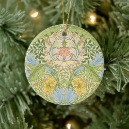 Wm Morris Myrtle Floral Art Nouveau Pastell Julgransprydnad Keramik