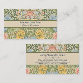 Wm Morris Myrtle Floral Art Nouveau Pastell Visitkort