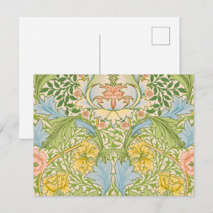 Wm Morris Myrtle Floral Art Nouveau Pastell Vykort