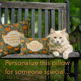 WM. Morris Personlig Autumn Pumpkin Outdoor Lumbarkudde