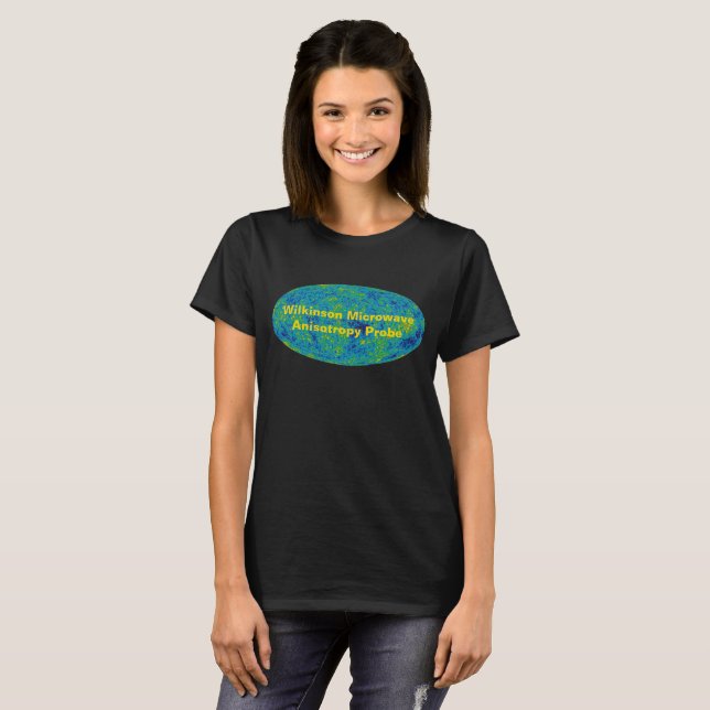 WMAP Mikrowave Anisotropy Probe Universe Karta T Shirt (Hel framsida)