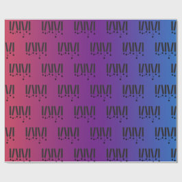 WMSA Bars & Stars Black on Gradient Matte 6 ft Presentpapper