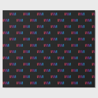 WMSA Gift Wrap Logo Bars on Black Matte, 6 ft. Presentpapper