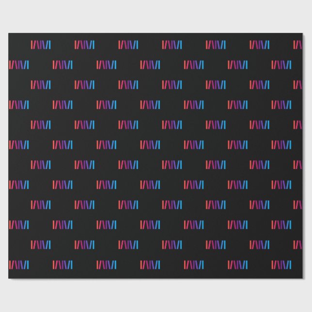 WMSA Gift Wrap Logo Bars on Black Matte, 6 ft. Presentpapper (Platt)