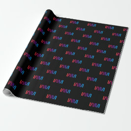 WMSA Gift Wrap Logo Bars on Black Matte, 6 ft. Presentpapper