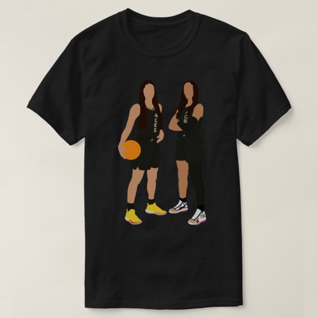 WNBA- Las Vegas Ess Kelsey Plum 10 A_ja Wilson T Shirt (Design framsida)