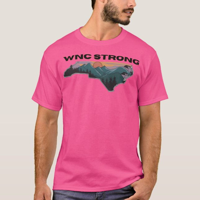 Wnc Strong.North Carolina Mountains Active T Shirt (Framsida)