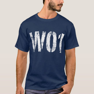WO1 rangordnar det vit bedrövade trycket Tee Shirt