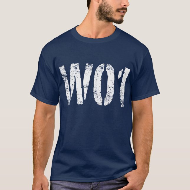 WO1 rangordnar det vit bedrövade trycket Tee Shirt (Framsida)