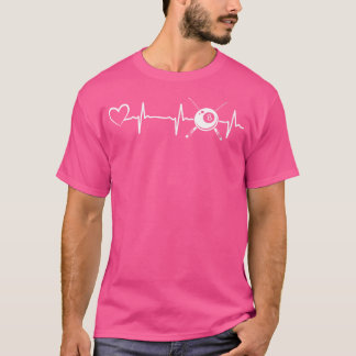 Wo Billiards 8-Boll Bassäng Billiard Heartslag Hea T Shirt